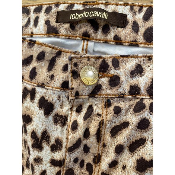 Roberto Cavalli Animal Print Skinny Jeans Natural - Picture 3 of 10